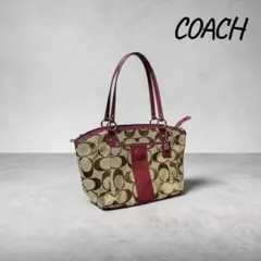 COACH コーチ シグネチャー トートバッグ ハンドバッグ キャンバス レザー