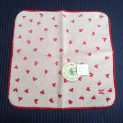 【新品・タグ付き】セリーヌ オーガニックコットン タオルハンカチ ハート柄