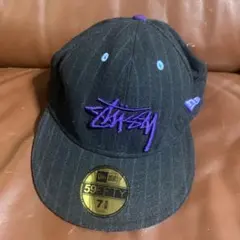 NEW ERA x Stussy ウールキャップ　ブラック　パープル　ストライプ