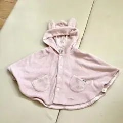 COMME CA ISM ベビーポンチョ　ポンチョ　ピンク　うさぎ　女の子