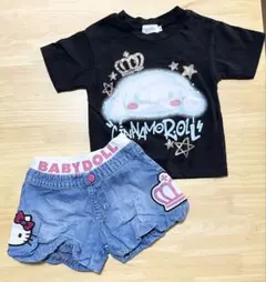 BABYDOLL/サンリオ/Tシャツとショートパンツセット 100cm