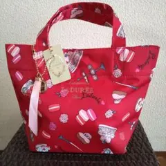 ❤️新品未使用札付き❤️ラデュレ⭐赤色洋菓子柄コンパクト❗️ミニトートバッグ