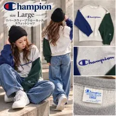 Champion リバースウィーブ クルーネックスウェットシャツ　古着　着画
