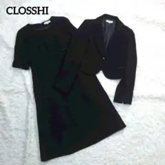 美品★CLOSSHI 礼服 ワンピース ジャケット上下セット ブラックフォーマル