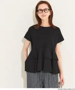 異素材切り替え2段フリルTシャツのサムネイル