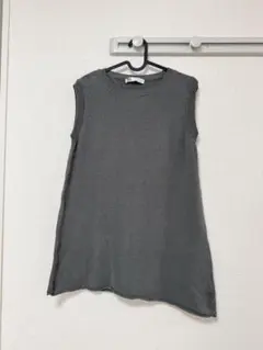ZARA ノースリーブ　サマーニット　ベスト　ゆったり　大きめ　グレー