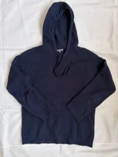 Scaglione イタリア製 ネイビー フード付 カシミヤ セーター S