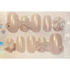 パールホワイト ネイルチップセット 10個