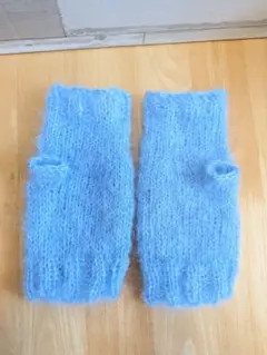 モヘアのハンドウォーマー　M〜Lサイズ　ハンドメイド