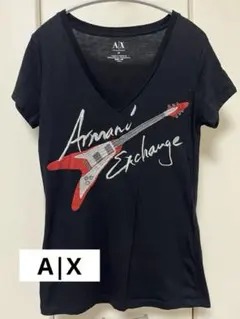 【古着】ARMANI EXCHANGE ギターグラフィック刺繍 Tシャツ