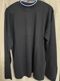 MUJI 無印良品 新品 天竺編みクルーネック長袖Tシャツ ブラック M