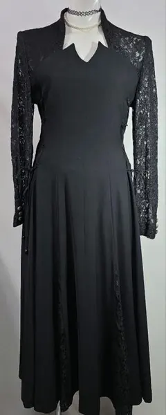 ブラック レース 長袖 パーティードレス y2k y77