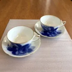 新品　小倉陶園　ブルーローズ２客セット 碗皿ペアセット（ブルーローズ）＜大倉陶園＞ - 神奈川県横浜市