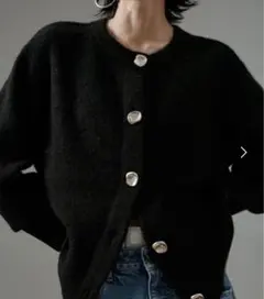 ほ様専用　2WAYニュアンスメタルボタンシャギークルーカーディガン　ニット