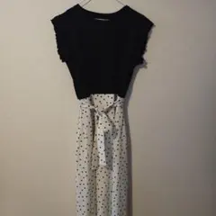 tocca 半袖ドット柄ロングワンピース