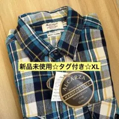 Alcarza ヘビーフランネルシャツ XL スカイブルー