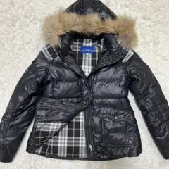 ✨美品✨BURBERRY BLUE LABELファー付ダウンジャケット黒Ｌ
