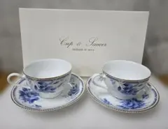 HOYA カップ＆ソーサー 青い花柄 1222-014