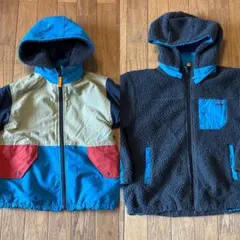 リバーシブルカラーブロックフリースジャケット140