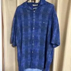 90s かりゆしウェア アロハシャツ 総柄レーヨン100%
