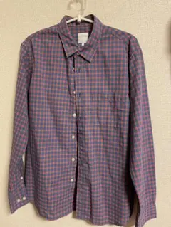 と*き様 THE NORTH FACE 長袖シャツ 青オレンジチェック