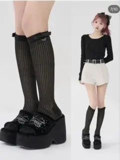 Darich ベロアロゴビジューサンダル　BLK Mサイズのサムネイル