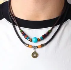 人気商品　男女兼用 ターコイズ ナバホ族 ネックレス インディアンジュエリー