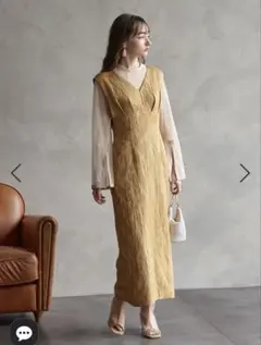 ⭐︎新品未使用⭐︎ AIMER チュールブラウス付きジャカードIラインドレス