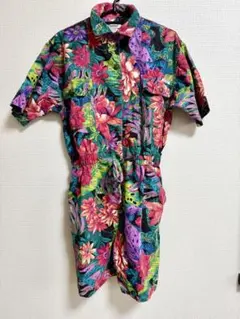80’s ヴィンテージ　花柄ショートオールインワン