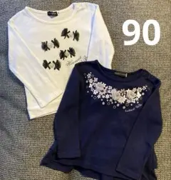 べべ　長袖カットソー　2枚セット　90cm