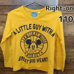 【Right-on】ディズニー　ミッキー　長袖Tシャツ　110cm　イエロー