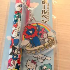 マイメロディ×ミャクミャク　大屋根リング　虹　アクリルチャーム付ボールペン