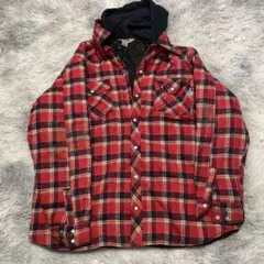 WORK KING ライナー付き　ネルシャツ　赤　チェック　ヴィンテージ　90s