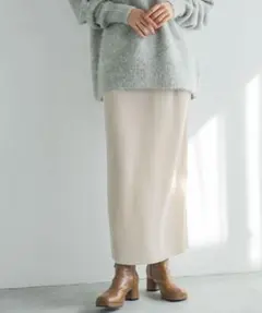 アパートバイ プリーツイージータイトスカート ベージュ