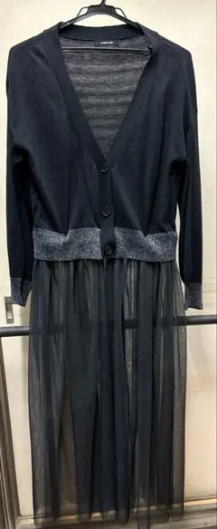 AS KNOWN AS PINKY ブラックカーディガン