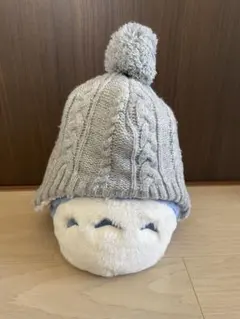 ベビー帽子　グレー ニット帽 46-50cm
