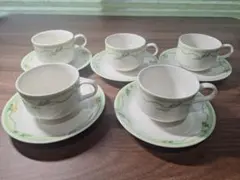 Noritake 花柄カップ・ソーサー 5個セット