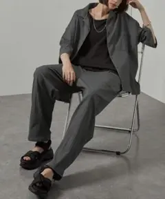 Alfred Alex 半袖シャツ＆タックイージーセミワイドテーパードパンツ