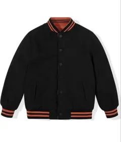 キッズ160相当 黒 オレンジ スタジャン 防寒 リバーシブル 新品✨
