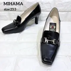 極美品✨MIHAMA ミハマ ビットパンプス スクエアトゥ ブラック 23.5のサムネイル