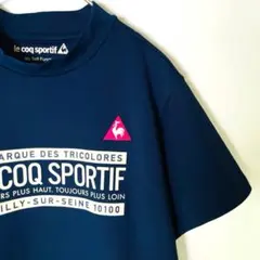 【極美品】ルコックスポルティフ ゴルフ 半袖モックネックシャツ　L　 ネイビー