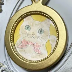 手描きイラスト ねこ 茶トラ風 ミニ原画 水彩イラスト 猫