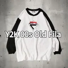 Y2K 00s Old FILA ラグラン 長袖カットソー
