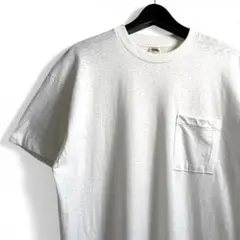 90s USA製 FRUIT OF THE LOOM ポケT 無地 XL K05
