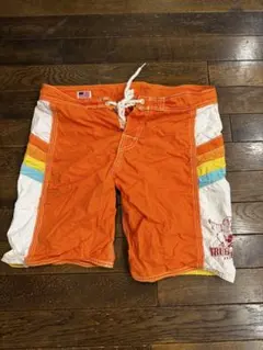 TRUE RELIGION USA製 ボードショーツ サーフショーツ オレンジのサムネイル