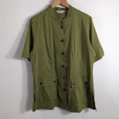 MODEX 半袖 スタンドカラー シャツ オリーブ - メルカリ