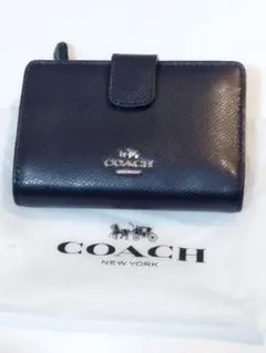●COACH コーチ 財布 二つ折り財布 紺 ネイビー 濃紺