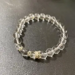 希少プラチナルチルクォーツと水晶天然石ブレスレット