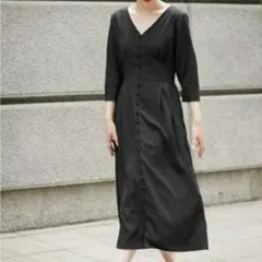 【美品】KBF+　ケービーエフプラス ブラック　ロングワンピース