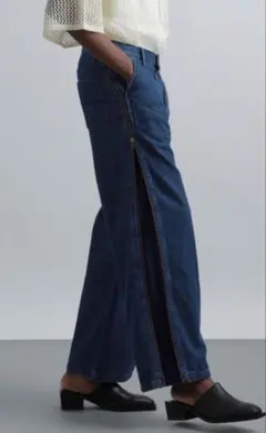 完売品 HARE サイドジップワイドデニムパンツ 変形パンツ